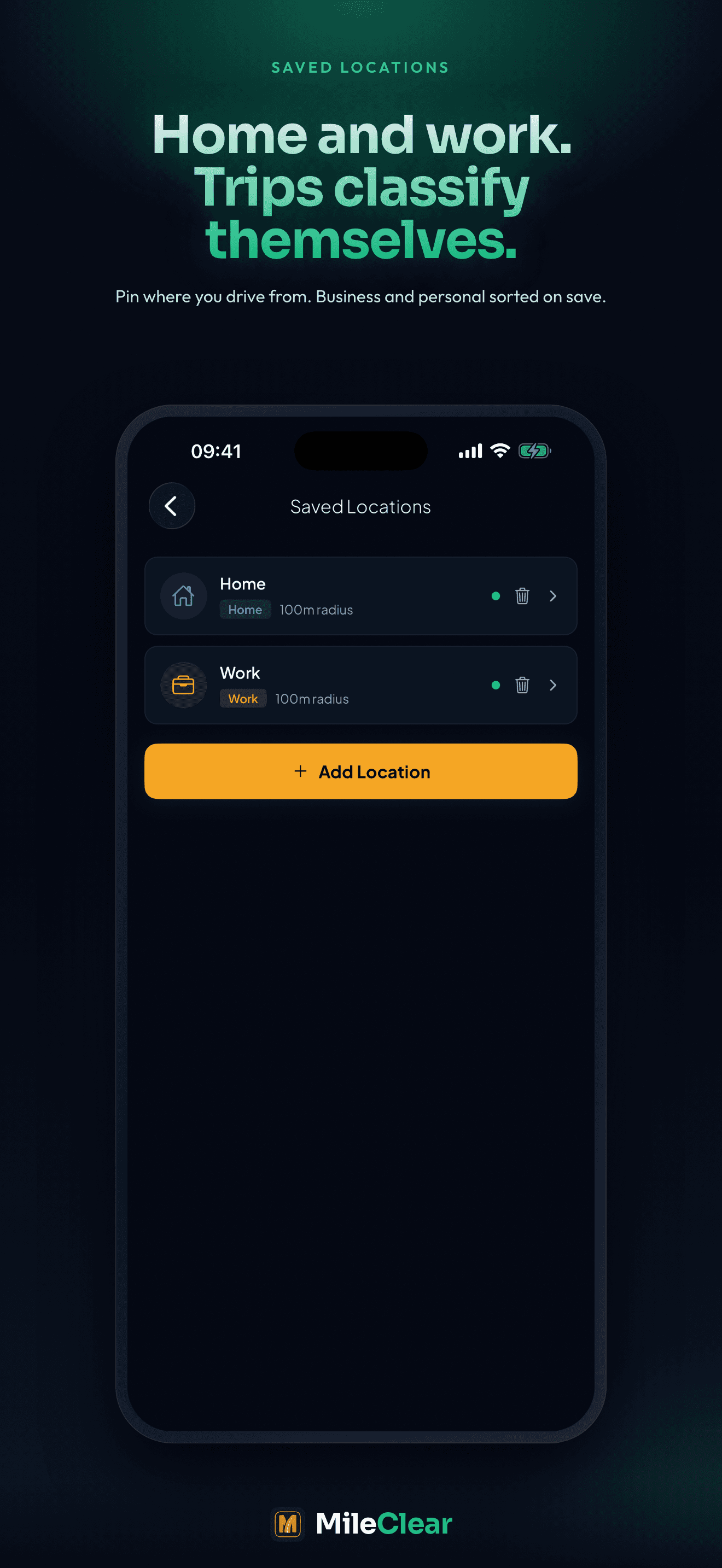 MileClear: cleartrack auto recording and smart classification