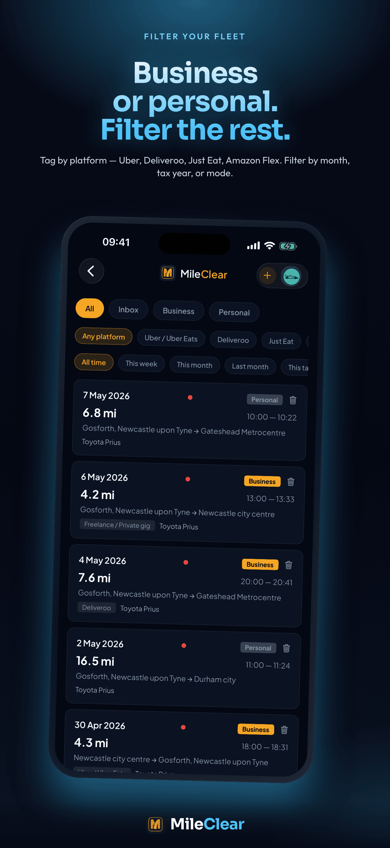 MileClear: Road-accurate distances